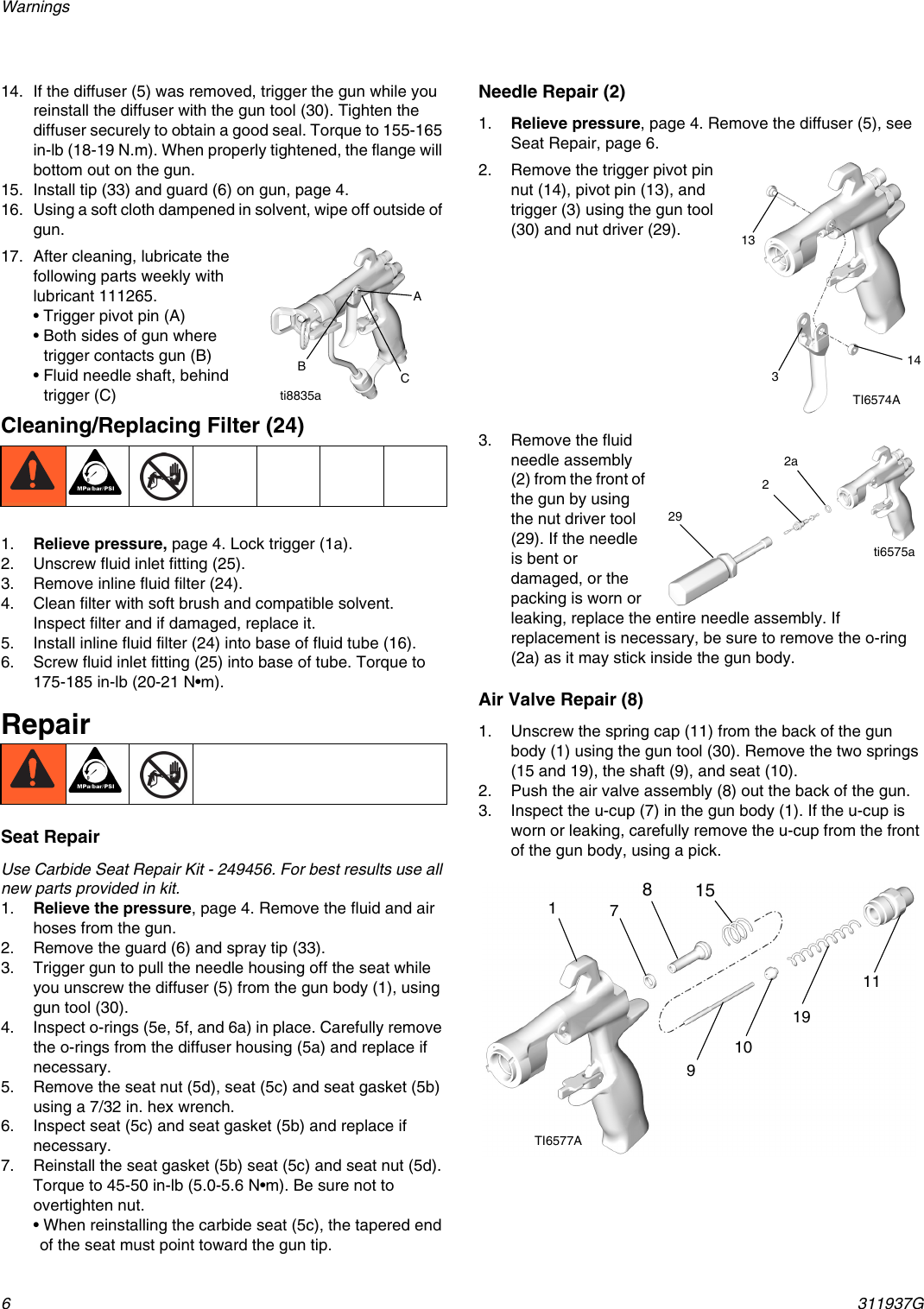 Page 6 of 10 - Graco Graco-311937G-G40-Users-Manual- 311937G - G40 Air Assisted Spray Gun, Instructions, Parts, English  Graco-311937g-g40-users-manual