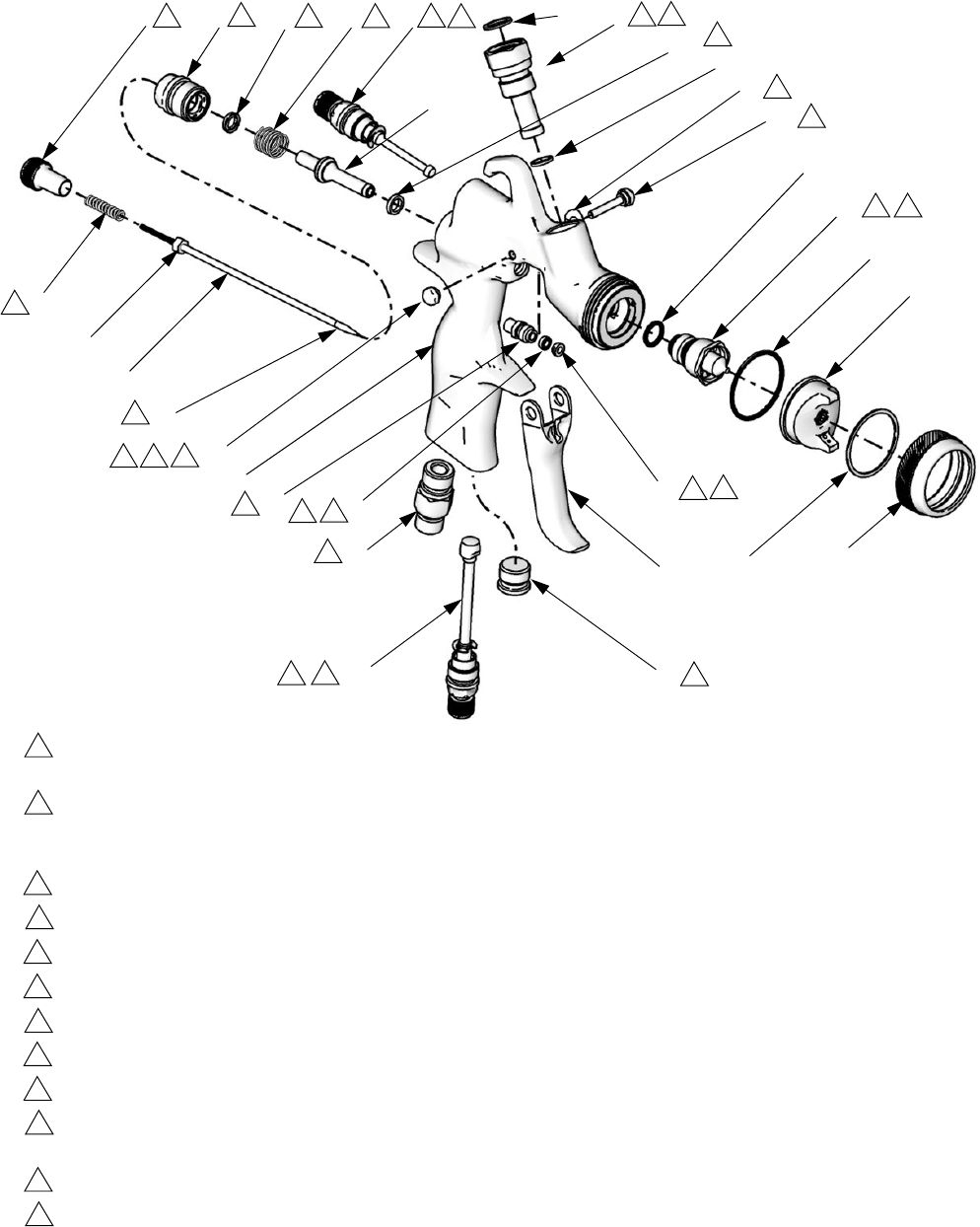 Graco 312579K Airpro Gravitty Feed Airspray Gun Users Manual Gun, Parts