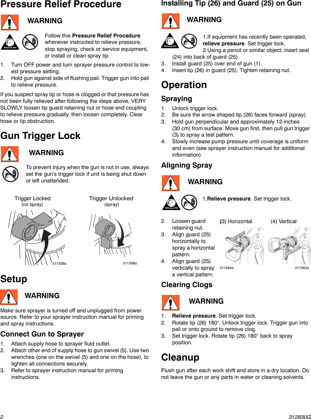 Page 2 of 4 - Graco Graco-312830G-Sg2-Sg3-Spray-Guns-Users-Manual- 312830G SG2, SG3 Spray Guns, Instructions-Parts (English)  Graco-312830g-sg2-sg3-spray-guns-users-manual