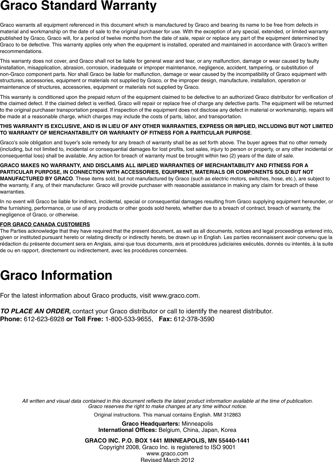 Page 10 of 10 - Graco Graco-312863C-Grease-Pump-System-En-Users-Manual- 312863C Grease Pump System, Instructions-Parts, EN  Graco-312863c-grease-pump-system-en-users-manual