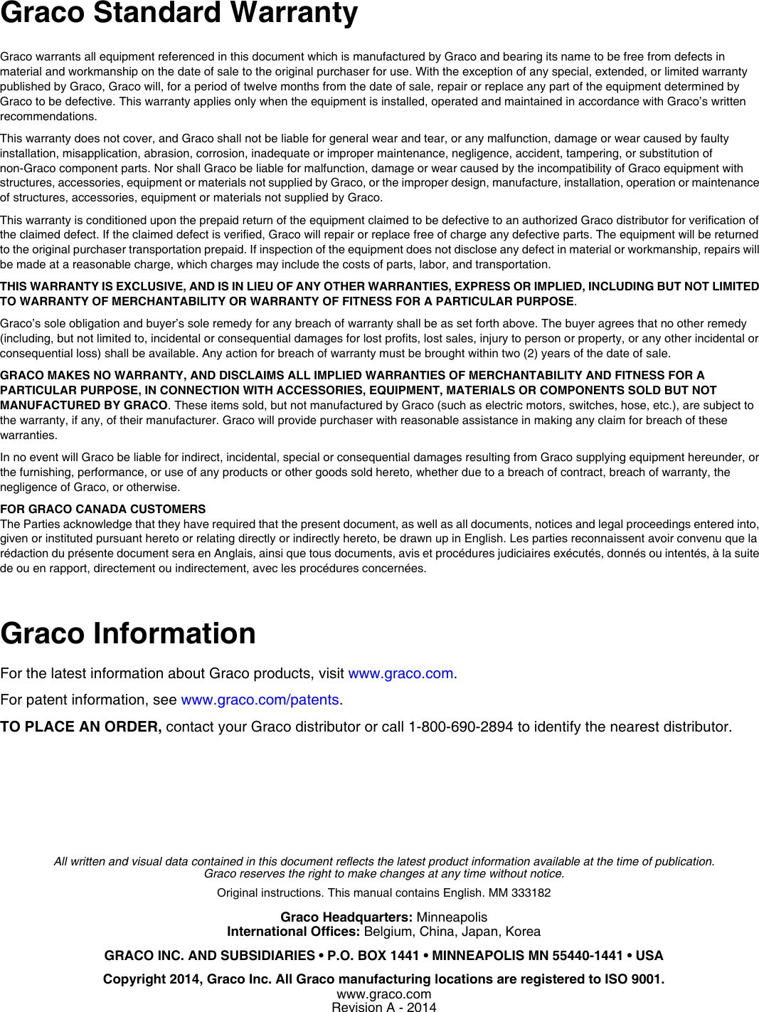 Page 12 of 12 - Graco Graco-333182A-G40-Air-Assisted-Spray-Gun-Parts-Users-Manual- 333182A - G40 Air Assisted Spray Gun, Instructions, Parts, English  Graco-333182a-g40-air-assisted-spray-gun-parts-users-manual