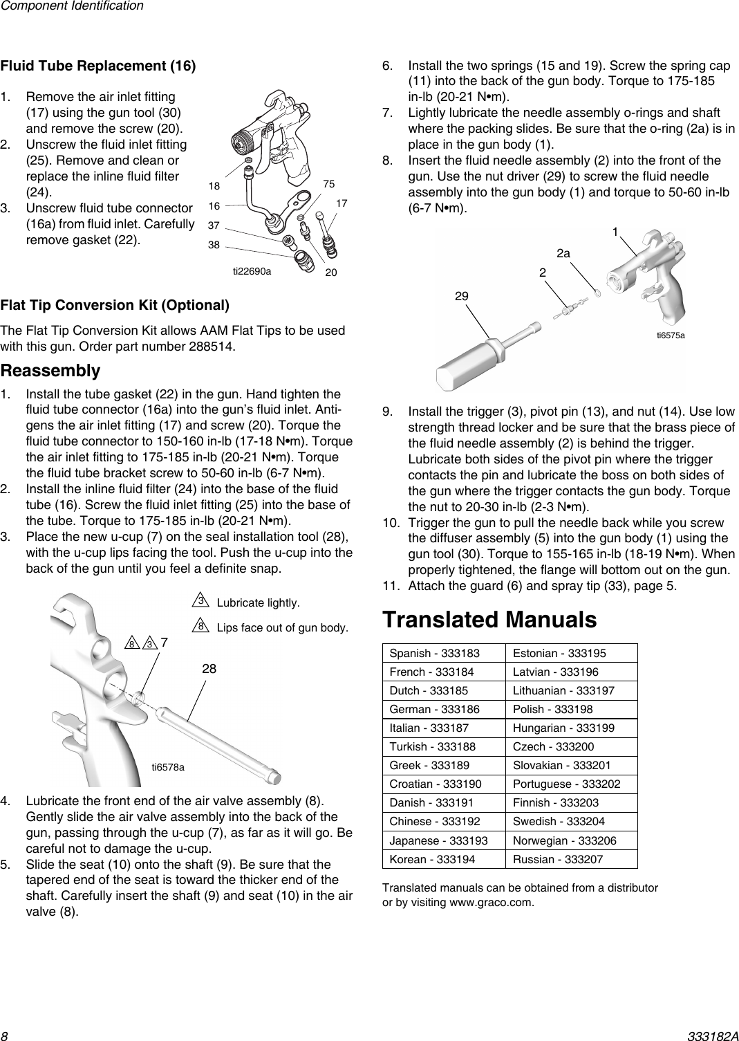 Page 8 of 12 - Graco Graco-333182A-G40-Air-Assisted-Spray-Gun-Parts-Users-Manual- 333182A - G40 Air Assisted Spray Gun, Instructions, Parts, English  Graco-333182a-g40-air-assisted-spray-gun-parts-users-manual