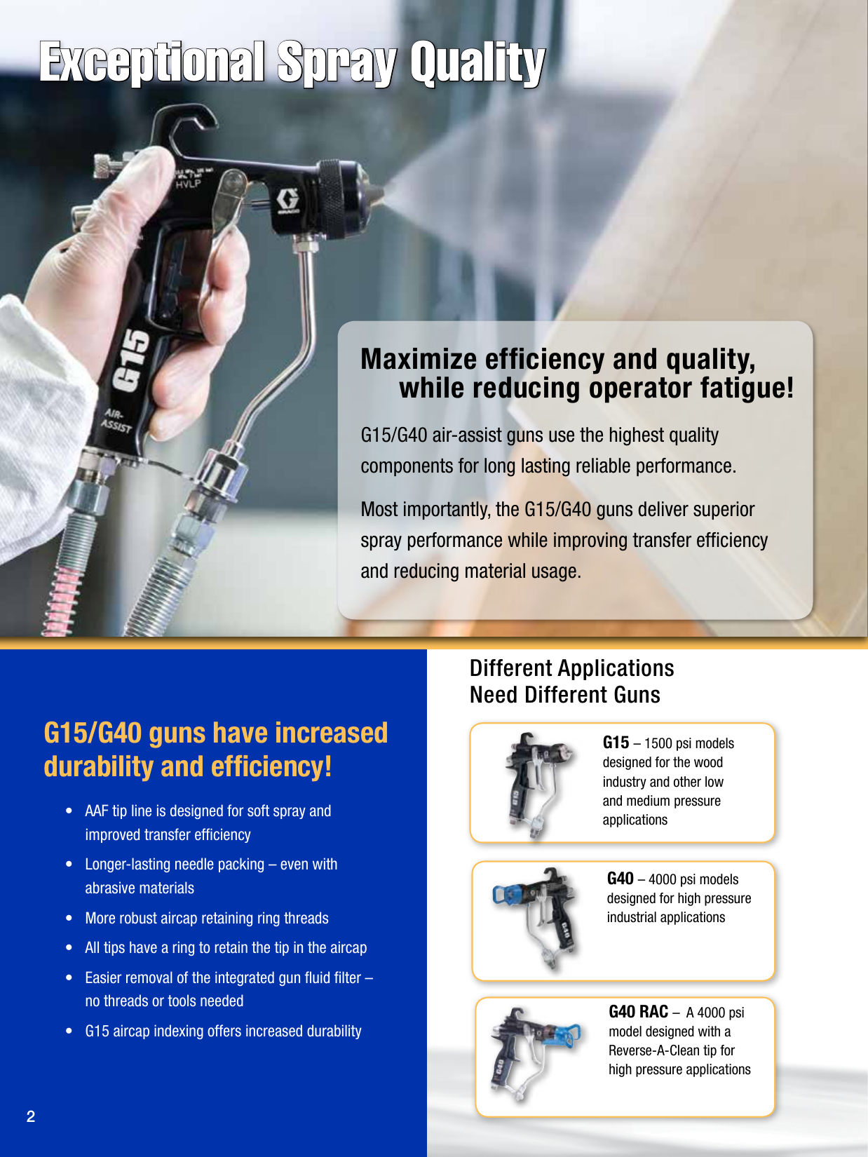 Page 2 of 8 - Graco Graco-336937En-E-G15-And-G40-Users-Manual- 336937EN-E G15 And G40 Air-Assist Spray Guns Brochure  Graco-336937en-e-g15-and-g40-users-manual