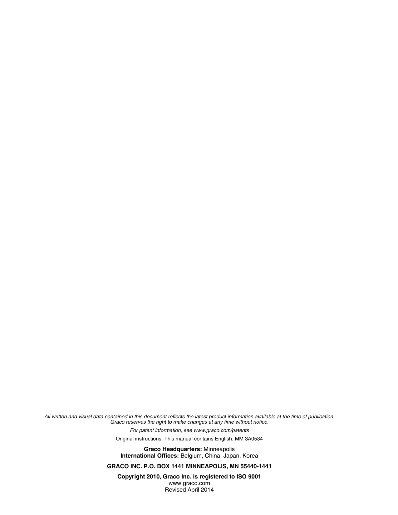 Page 6 of 6 - Graco Graco-3A0534F-G3-Reservoir-And-O-Ring-Replacment-Kit-Users-Manual- 3A0534F G3 Reservoir And O-Ring Replacment Kit  Graco-3a0534f-g3-reservoir-and-o-ring-replacment-kit-users-manual