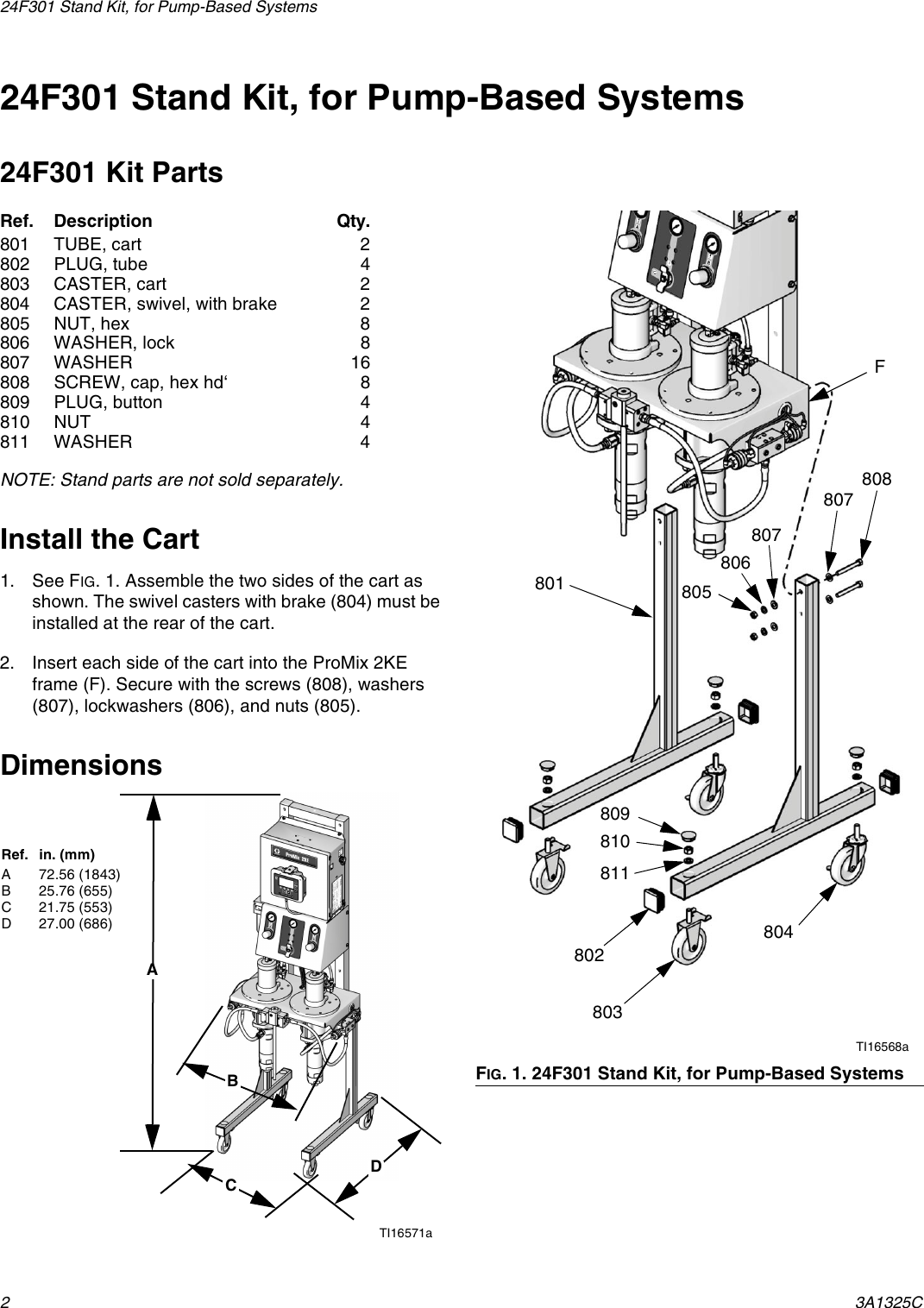 Graco 3A1325C Promix 2Ke Stand Kits Users Manual 3A1325C, Instructions