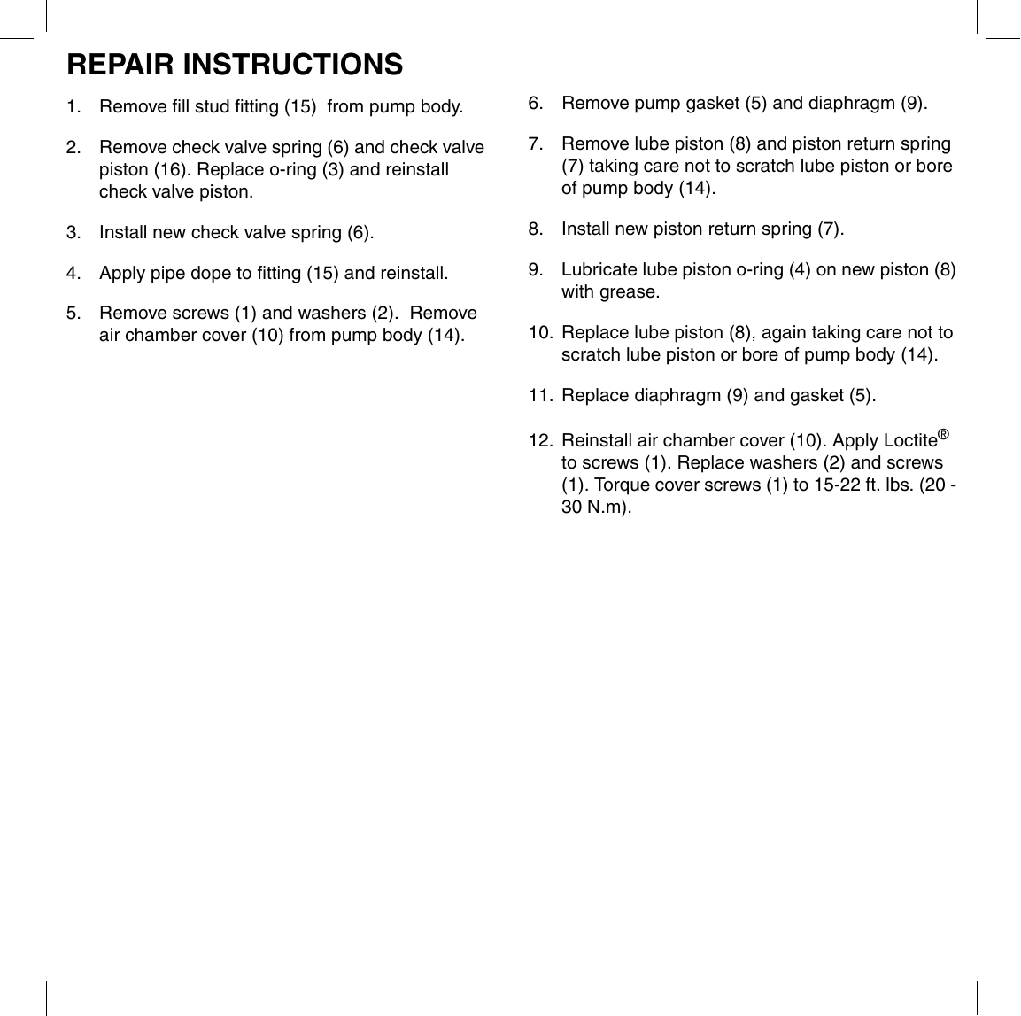 Graco 406676D Grease Jockey Lubrisystem Repair Kit Users Manual 406676D