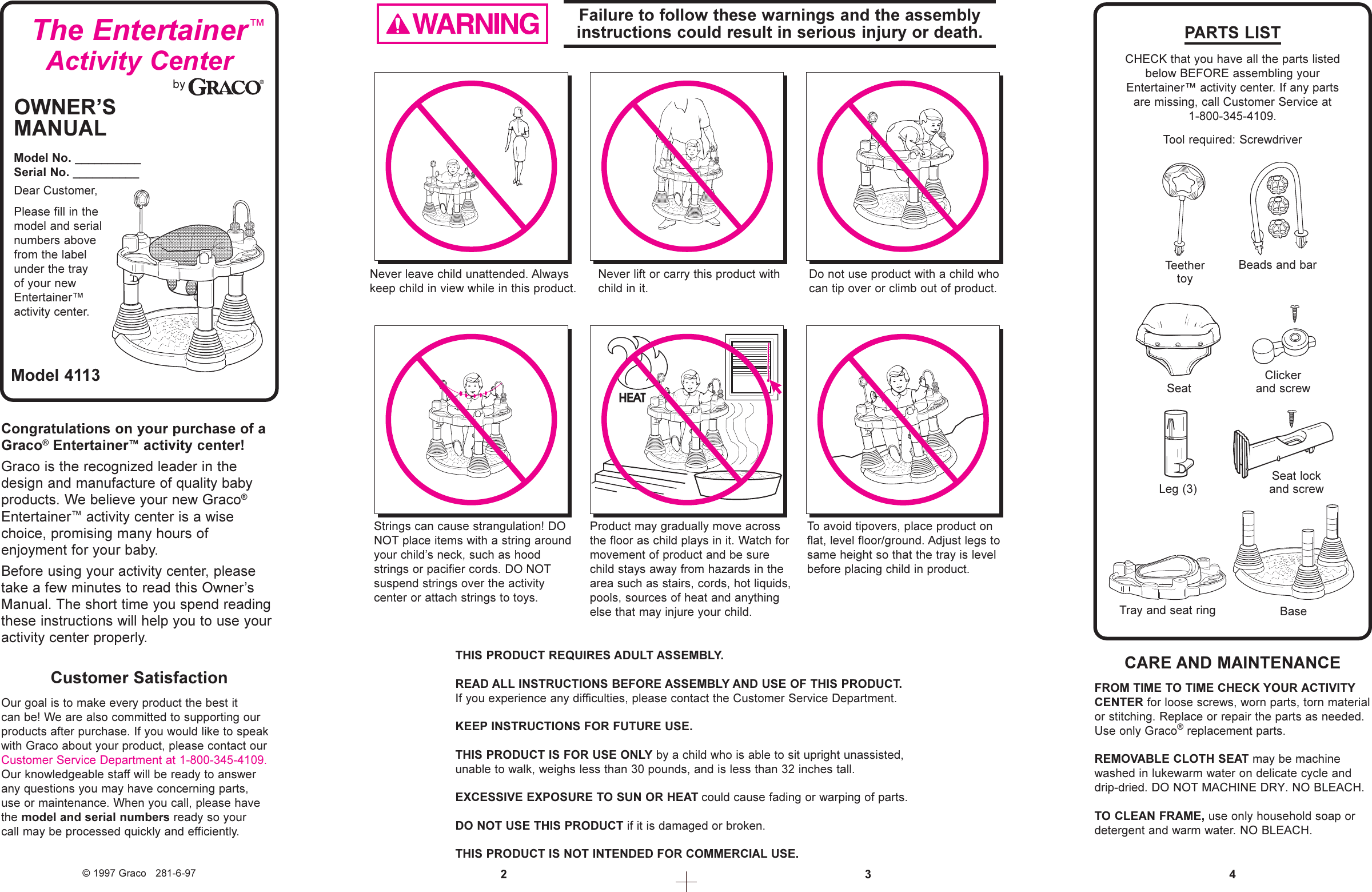 Page 1 of 3 - Graco Graco-4113-Users-Manual- 281-1  Graco-4113-users-manual