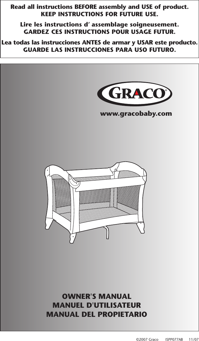 Graco Baby Playpen Ispp077Ab Users Manual ISPP077AA