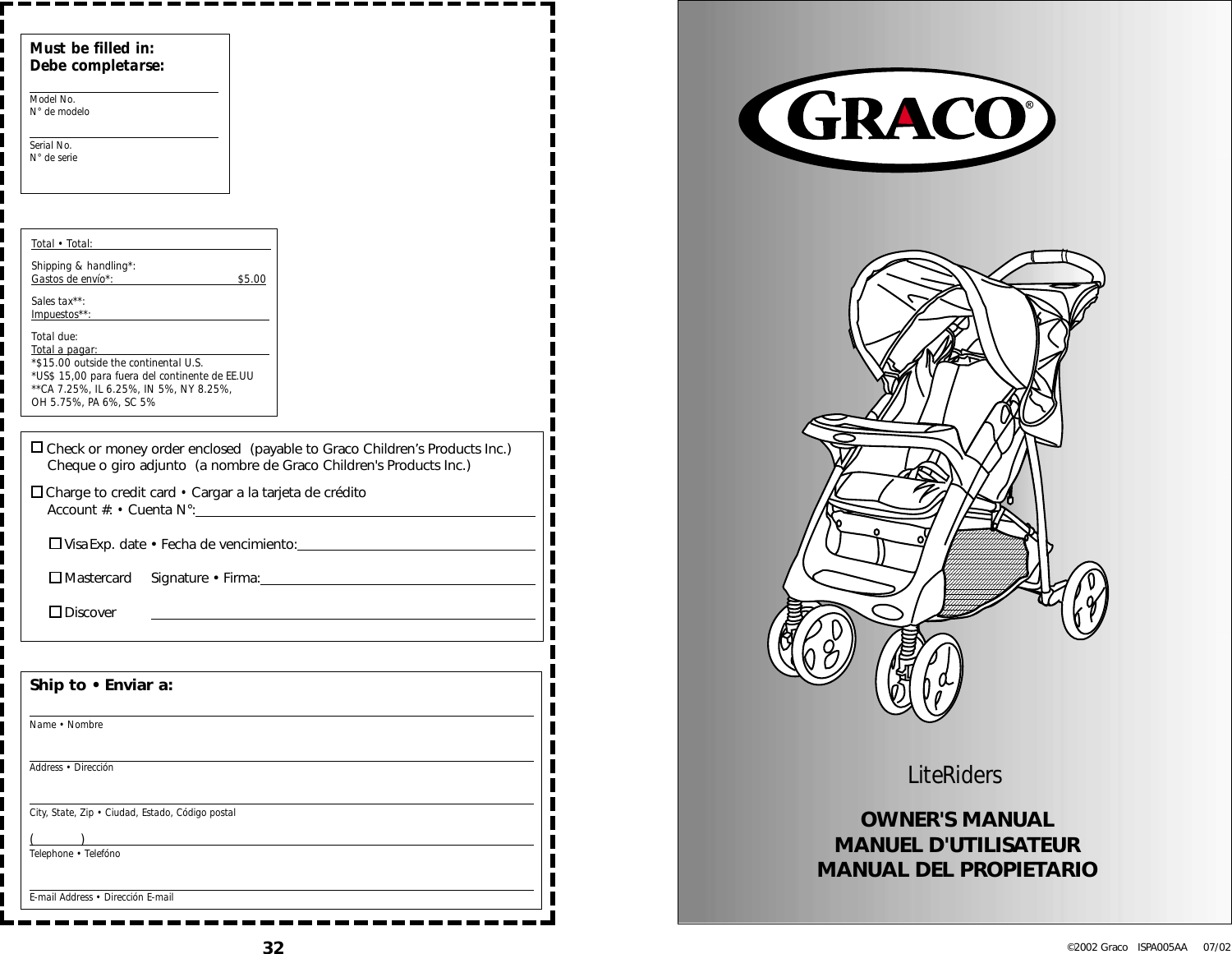 Graco Euro 7424 Users Manual ISPA005AA