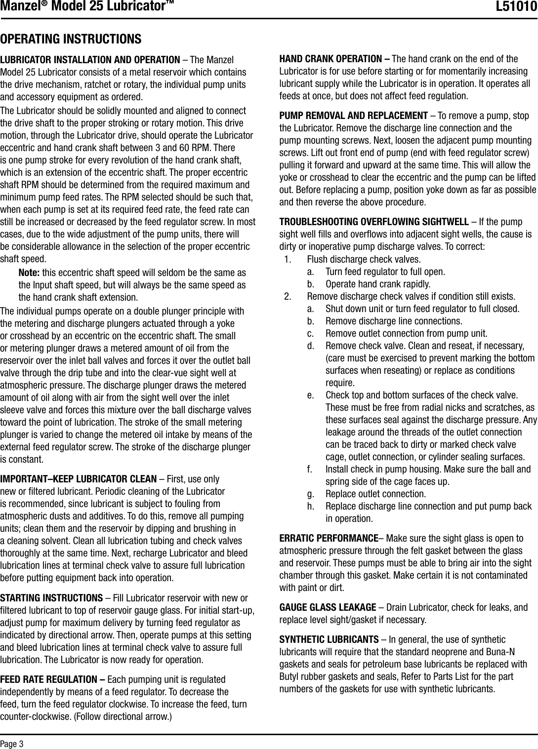 Page 3 of 8 - Graco Graco-Manzel--25-Lubricator-Users-Manual-  Graco-manzel--25-lubricator-users-manual
