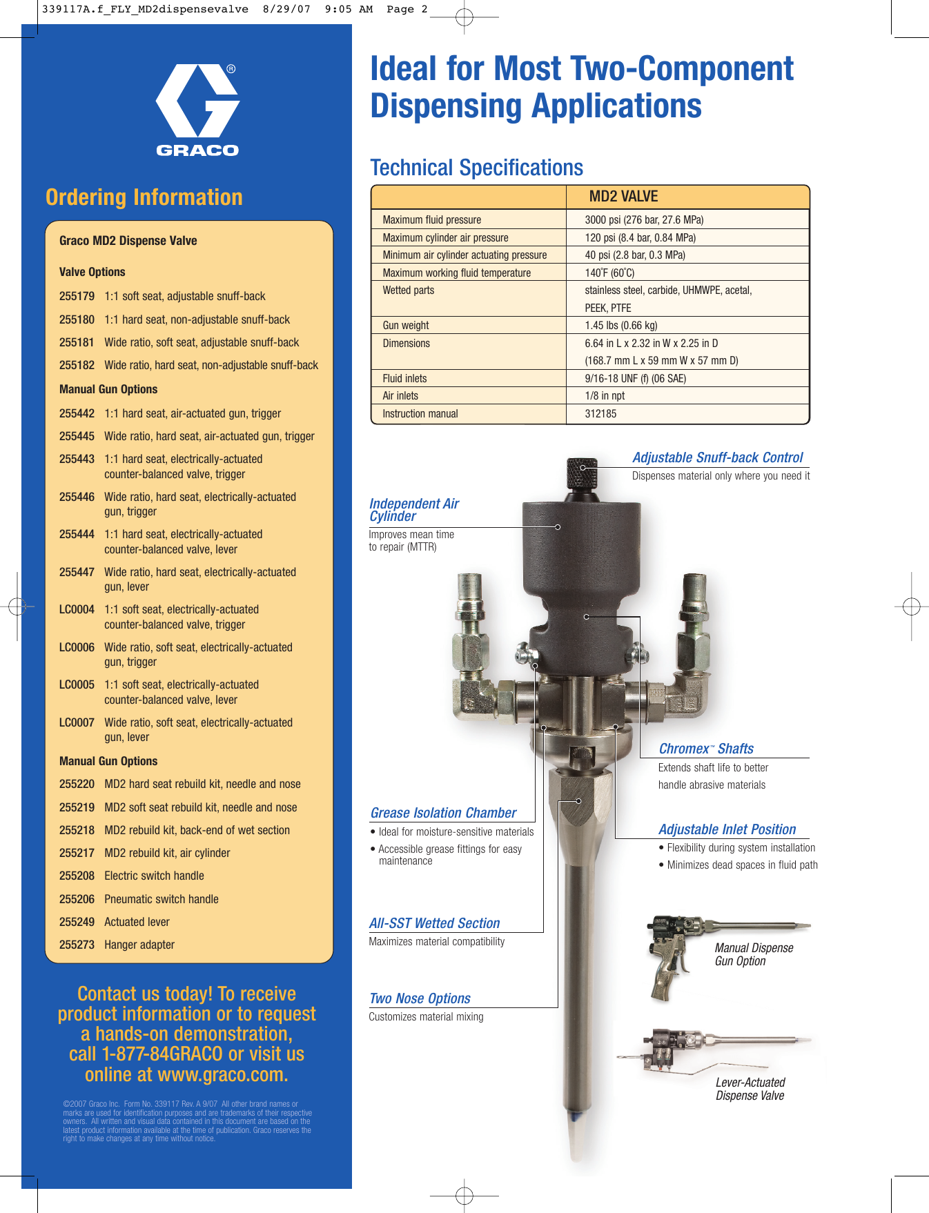 Page 2 of 2 - Graco Graco-Md2-Dispense-Valve-Users-Manual- 339117A.f_FLY_MD2dispensevalve  Graco-md2-dispense-valve-users-manual