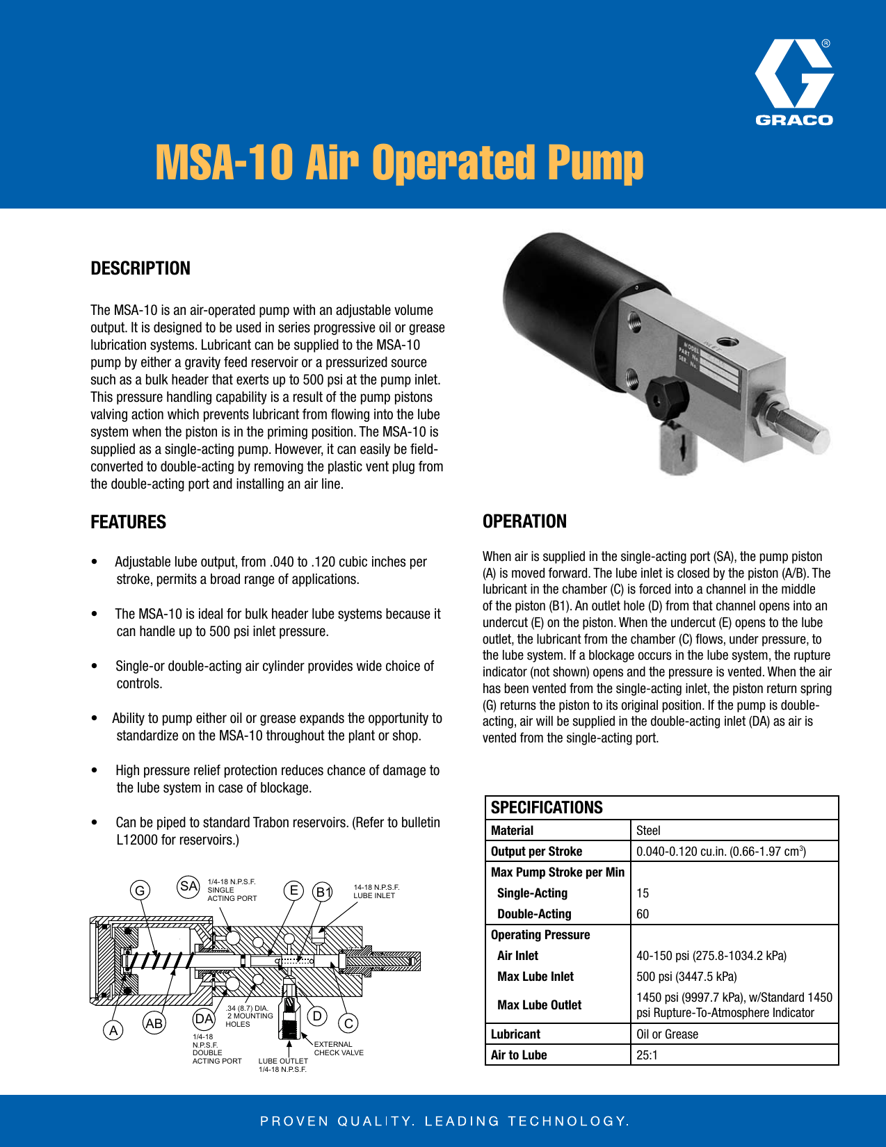 Page 1 of 2 - Graco Graco-Msa-10-Air-Operated-Pump-Users-Manual-  Graco-msa-10-air-operated-pump-users-manual