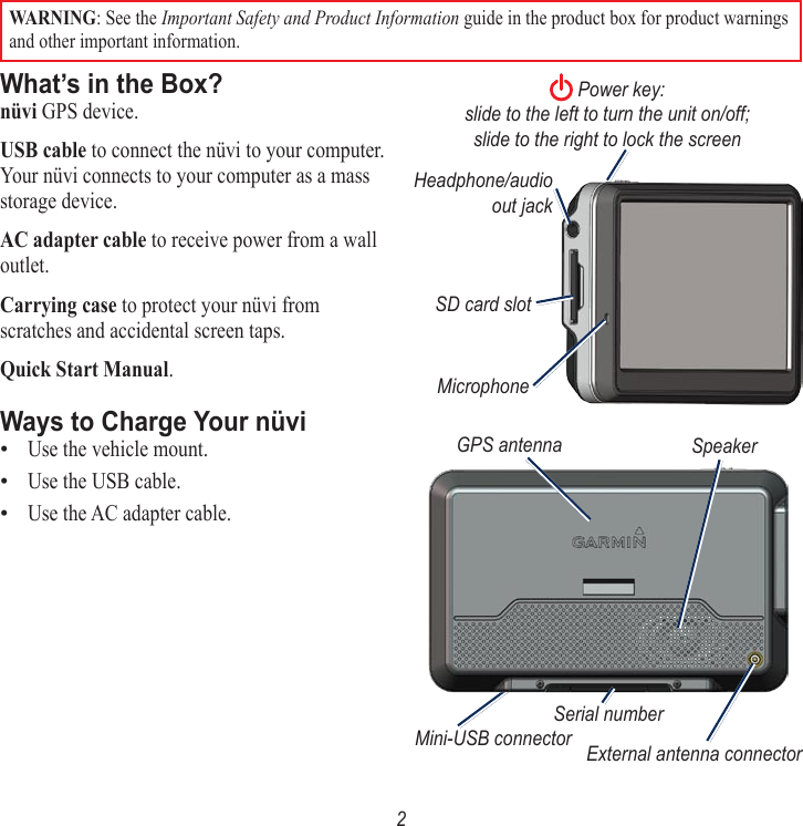 Page 2 of 8 - Graco Graco-Nuvi-760-Users-Manual-  Graco-nuvi-760-users-manual
