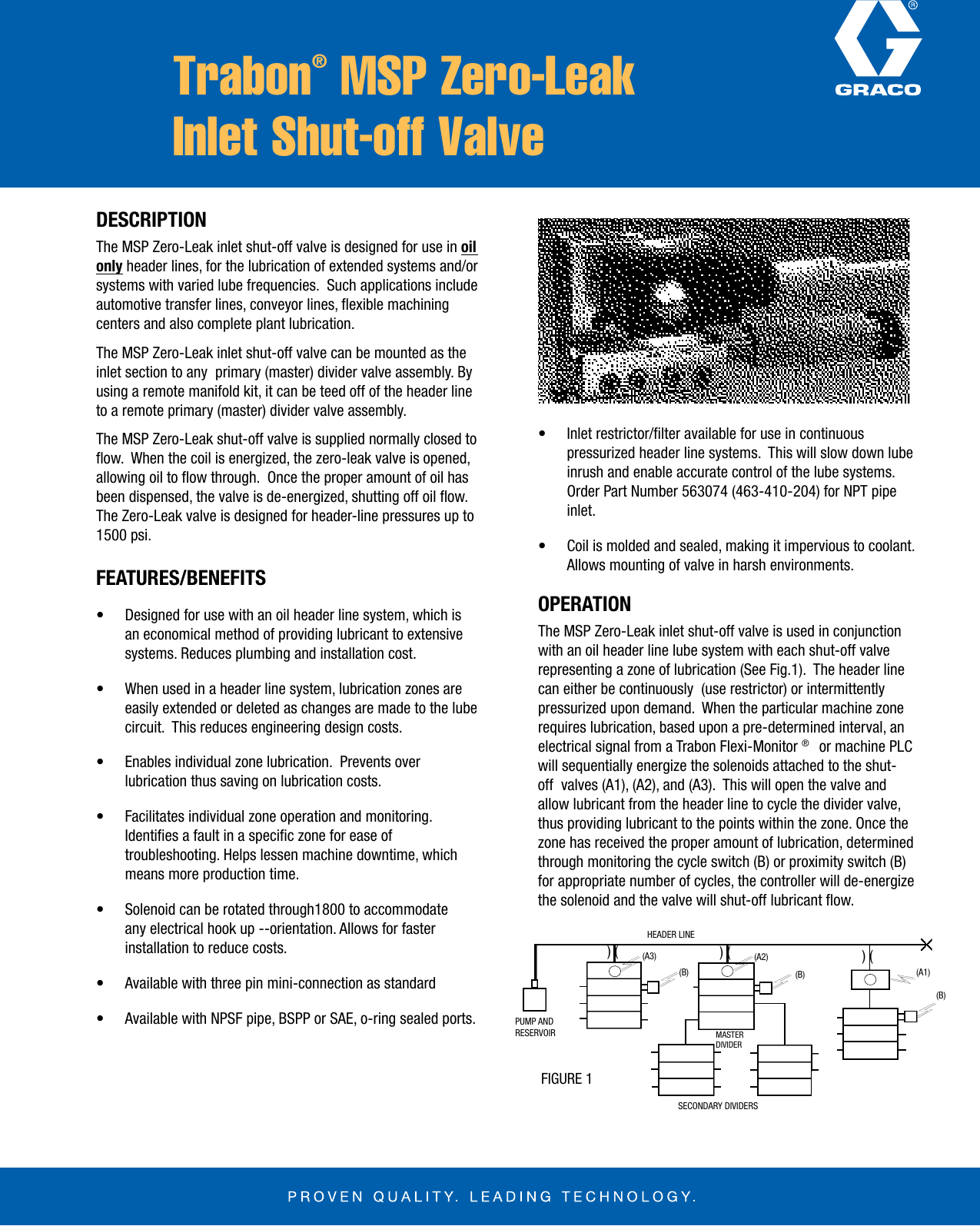 Page 1 of 2 - Graco Graco-Trabon-Msp-Zero-Leak-Inlet-Shut-Off-Valve-Users-Manual- Trabon MSP Zero-Leak Inlet Shut-off Valve  Graco-trabon-msp-zero-leak-inlet-shut-off-valve-users-manual