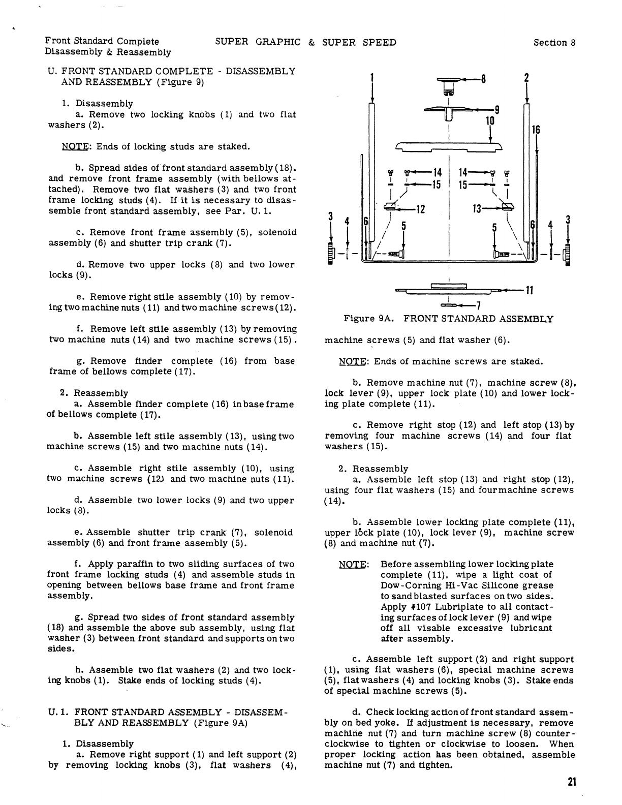 Graflex Super Graphic Service Instructions And Parts Catalog Speed