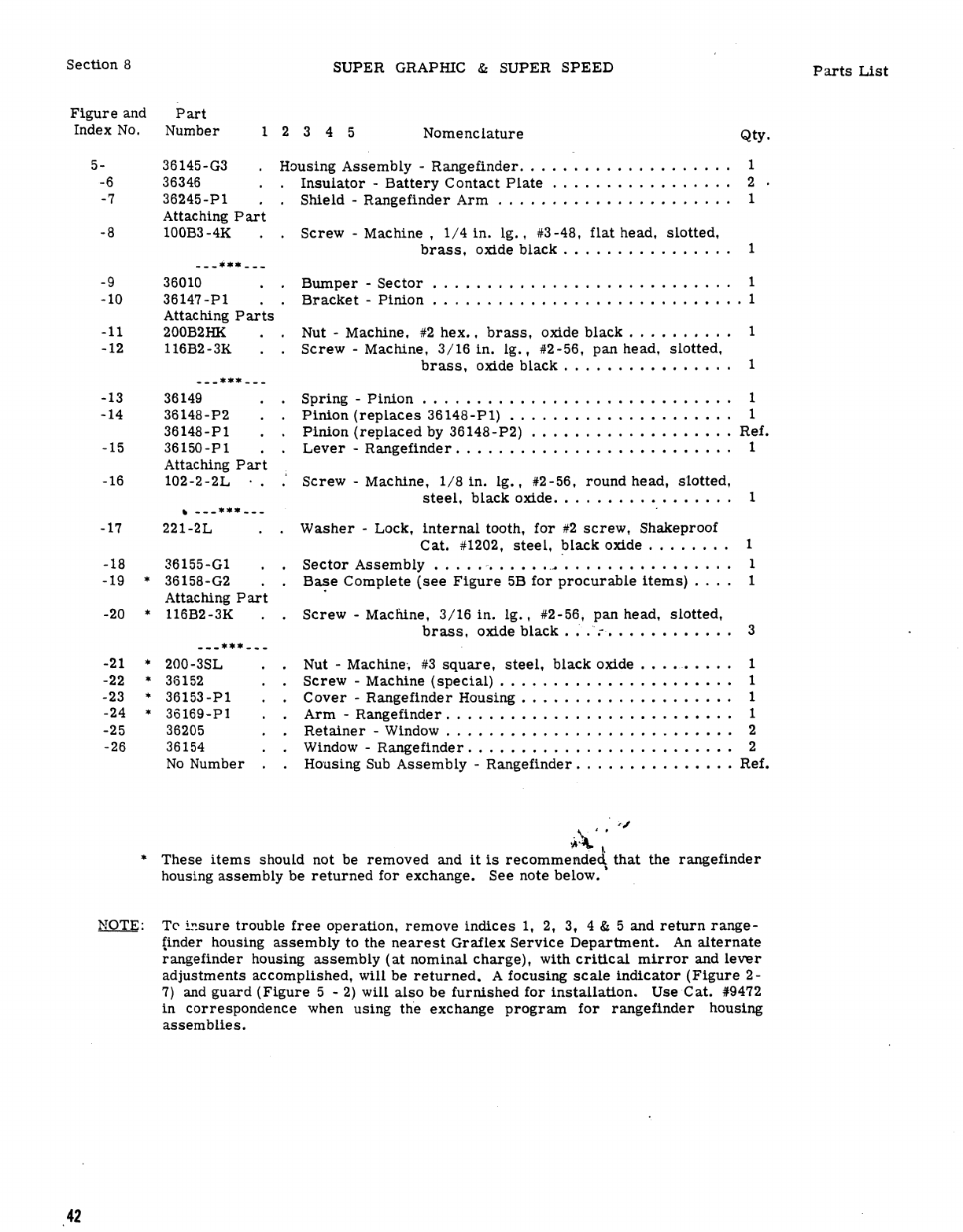 Graflex Super Graphic Service Instructions And Parts Catalog Speed