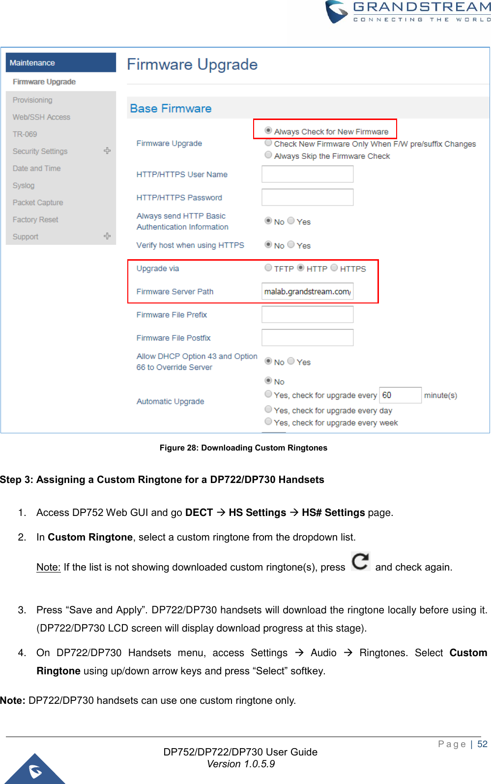 Page 53 of Grandstream Networks DP730 DECT Cordless HD Handset User Manual 