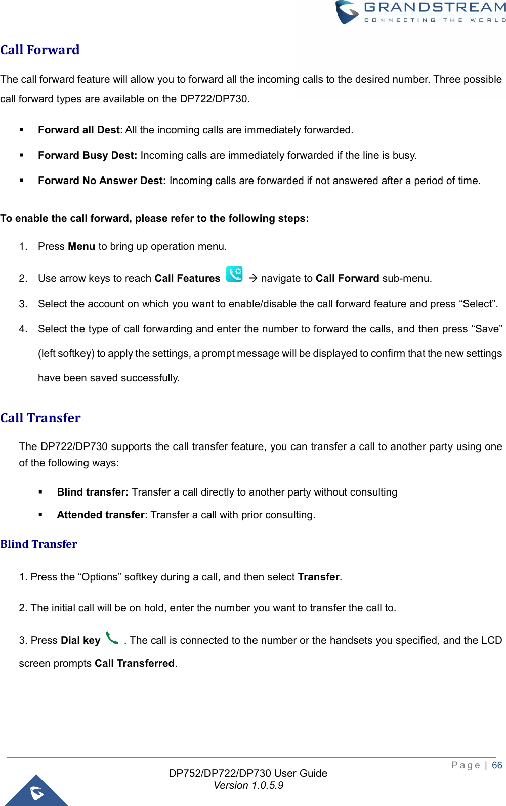 Page 67 of Grandstream Networks DP730 DECT Cordless HD Handset User Manual 