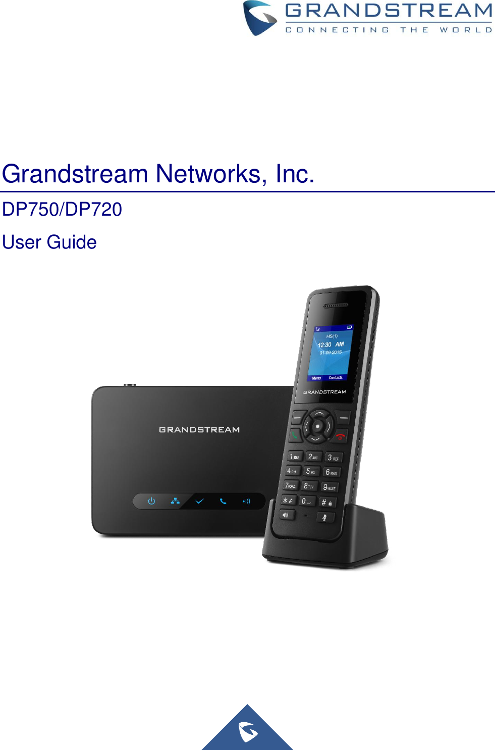 Page 1 of Grandstream Networks DP750 DECT Cordless VoIP Phone User Manual