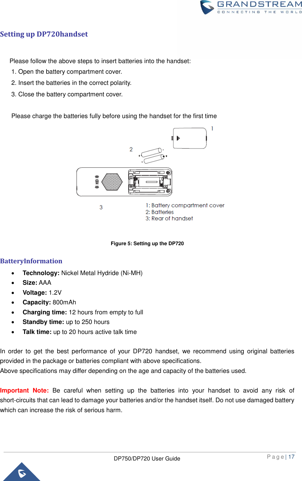 Page 18 of Grandstream Networks DP750 DECT Cordless VoIP Phone User Manual