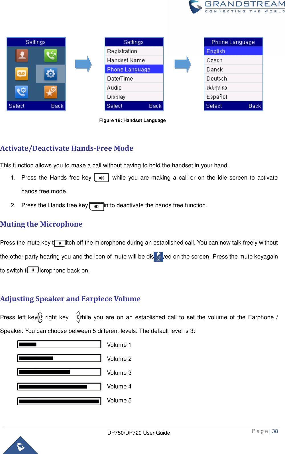 Page 39 of Grandstream Networks DP750 DECT Cordless VoIP Phone User Manual