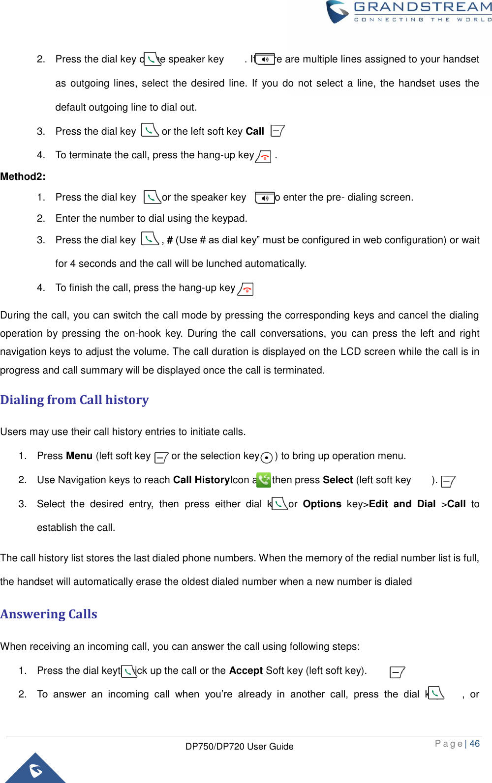 Page 47 of Grandstream Networks DP750 DECT Cordless VoIP Phone User Manual
