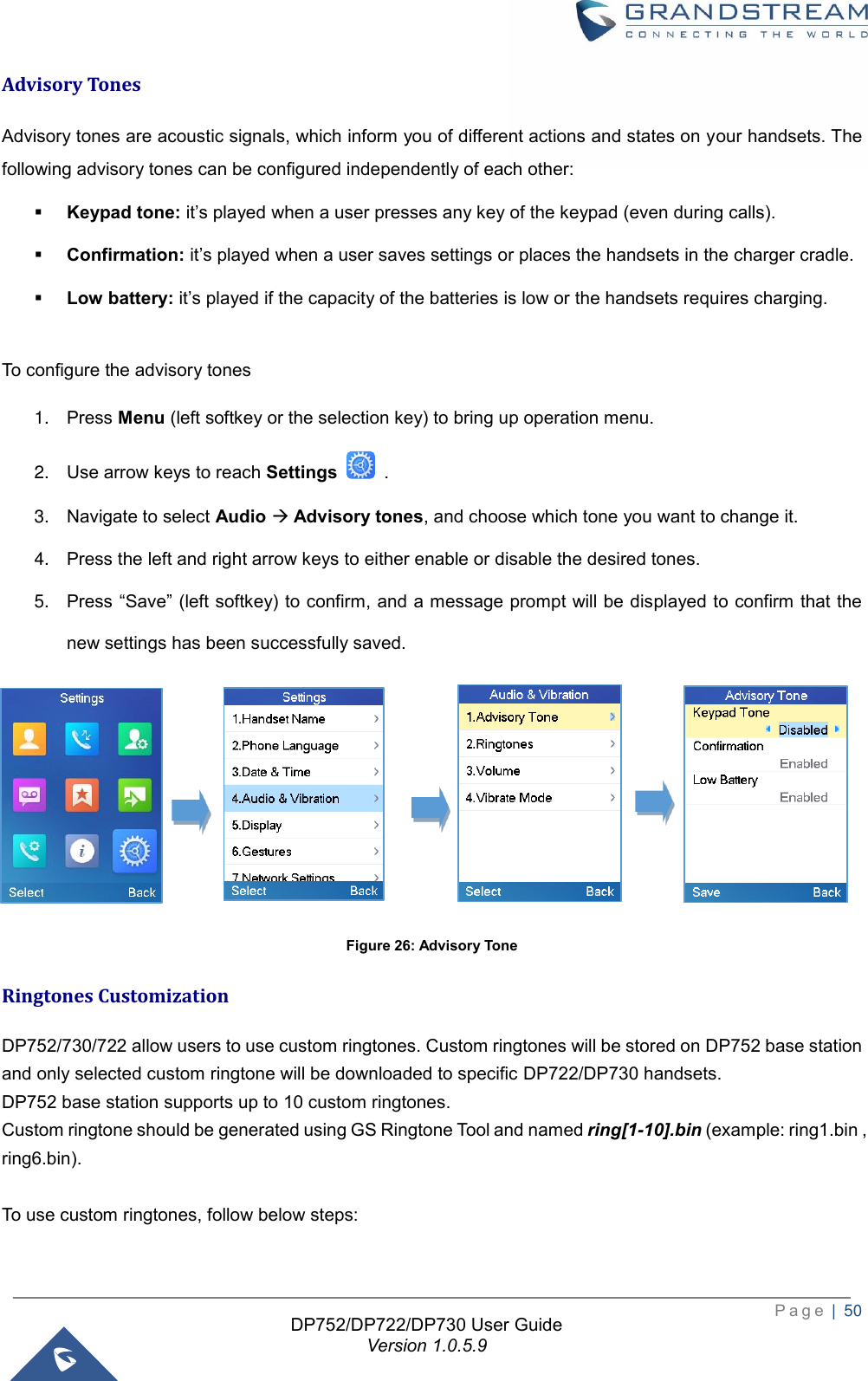 Page 51 of Grandstream Networks DP752 DECT Cordless VoIP Base Station User Manual 