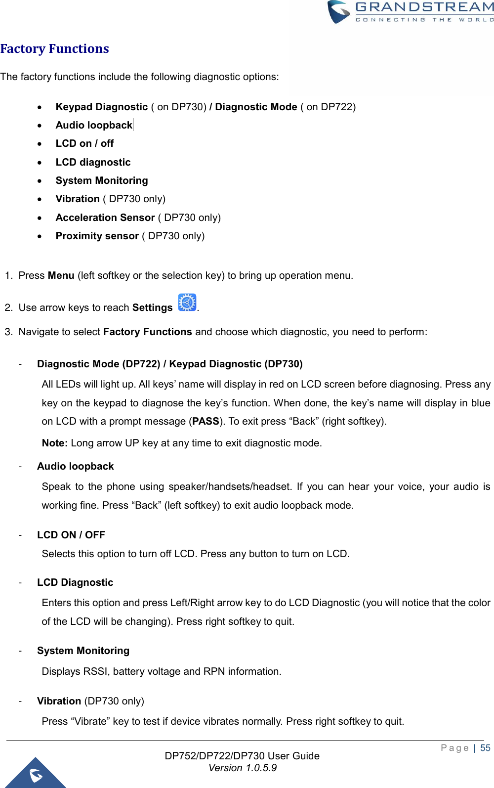 Page 56 of Grandstream Networks DP752 DECT Cordless VoIP Base Station User Manual 