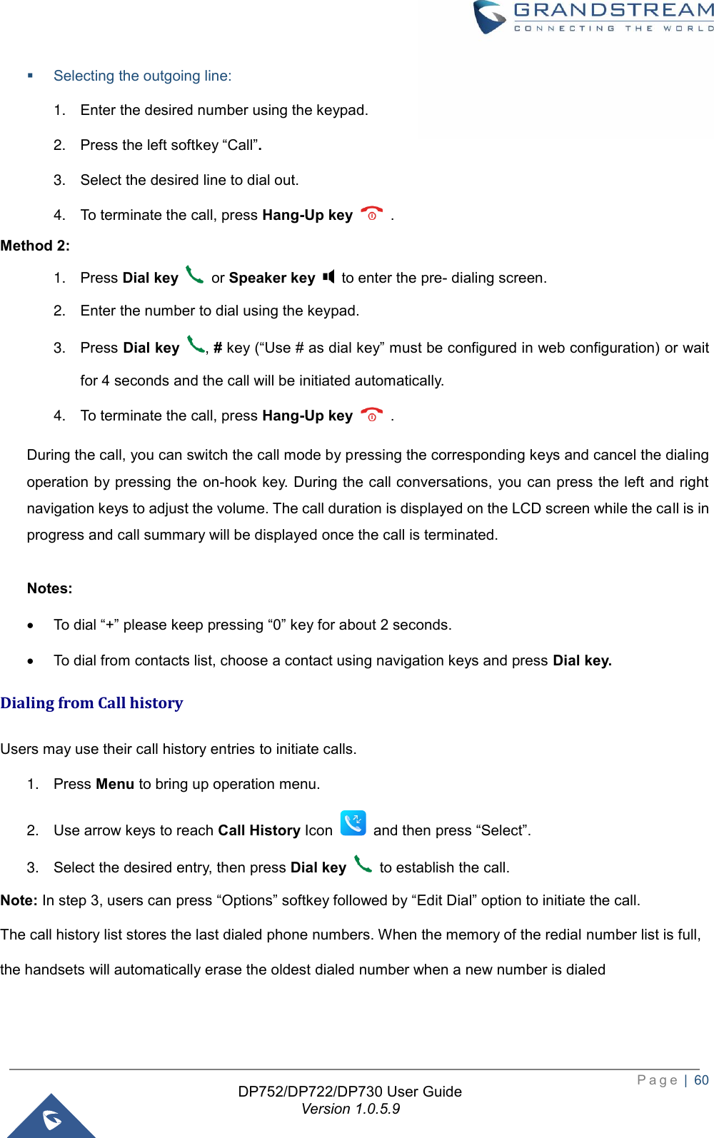 Page 61 of Grandstream Networks DP752 DECT Cordless VoIP Base Station User Manual 