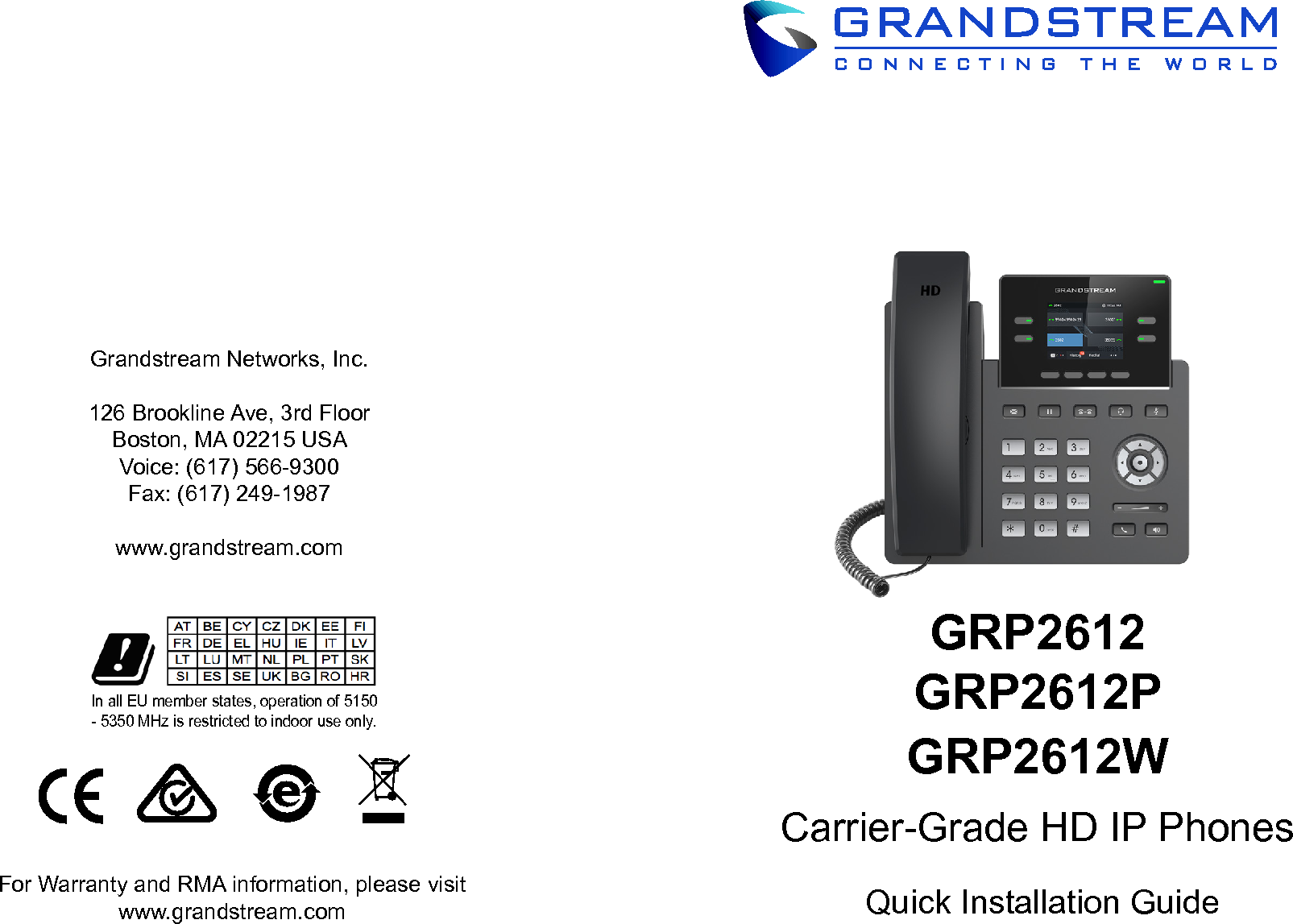 Телефон grandstream инструкция на русском. Grandstream grp2612w. Grandstream 2612. Grandstream Networks Inc. Grandstream инструкция.