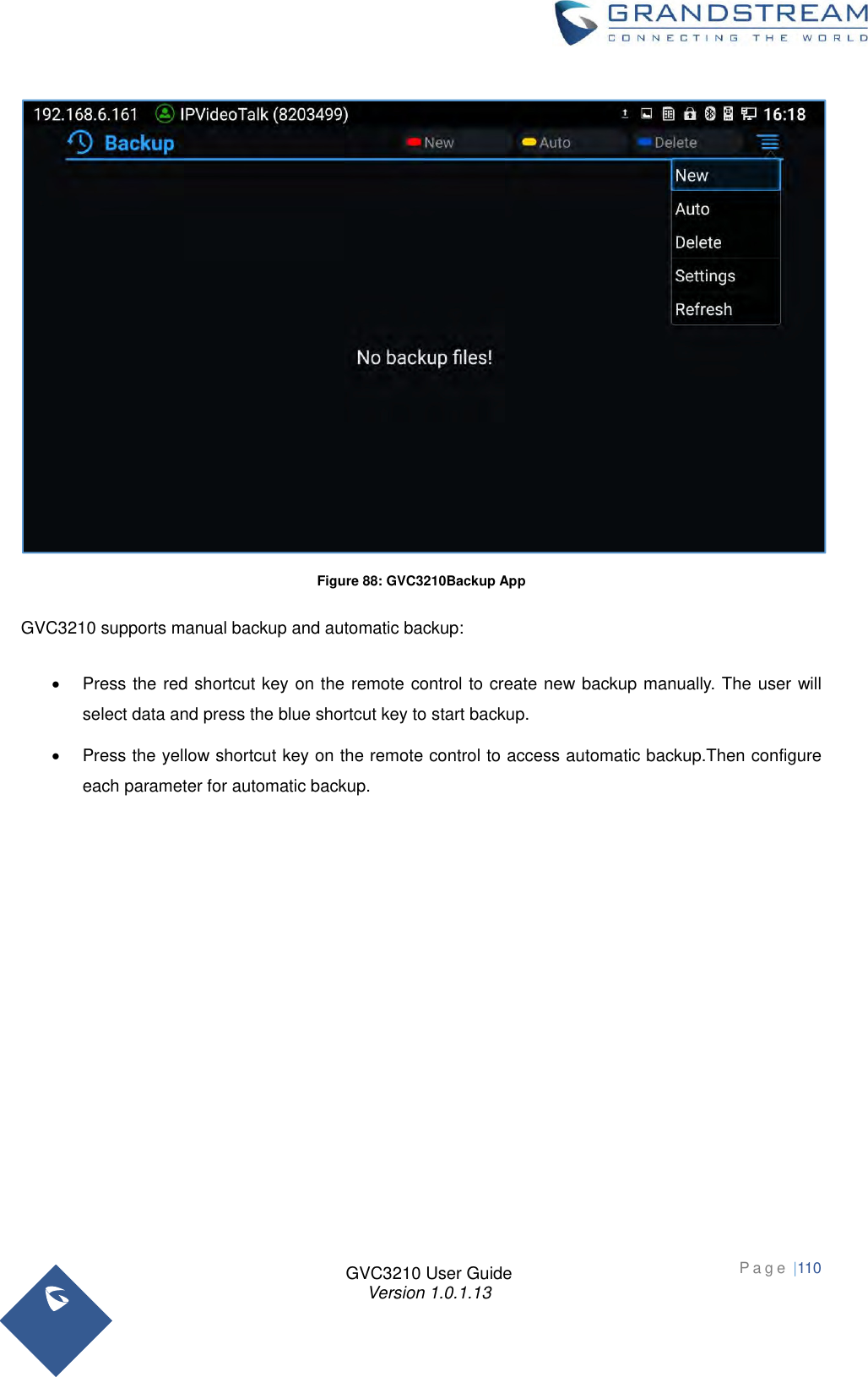 Page 110 of Grandstream Networks GVC3210 Video Conference System User Manual   NEW 1213