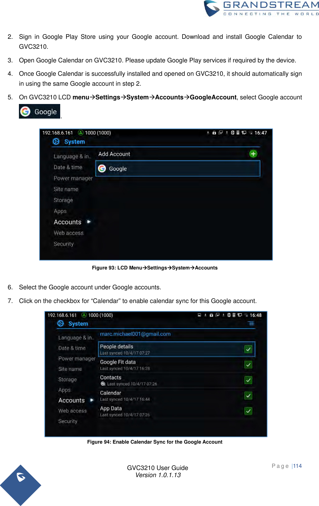 Page 114 of Grandstream Networks GVC3210RMT Bluetooth Remote Control User Manual   NEW 1213