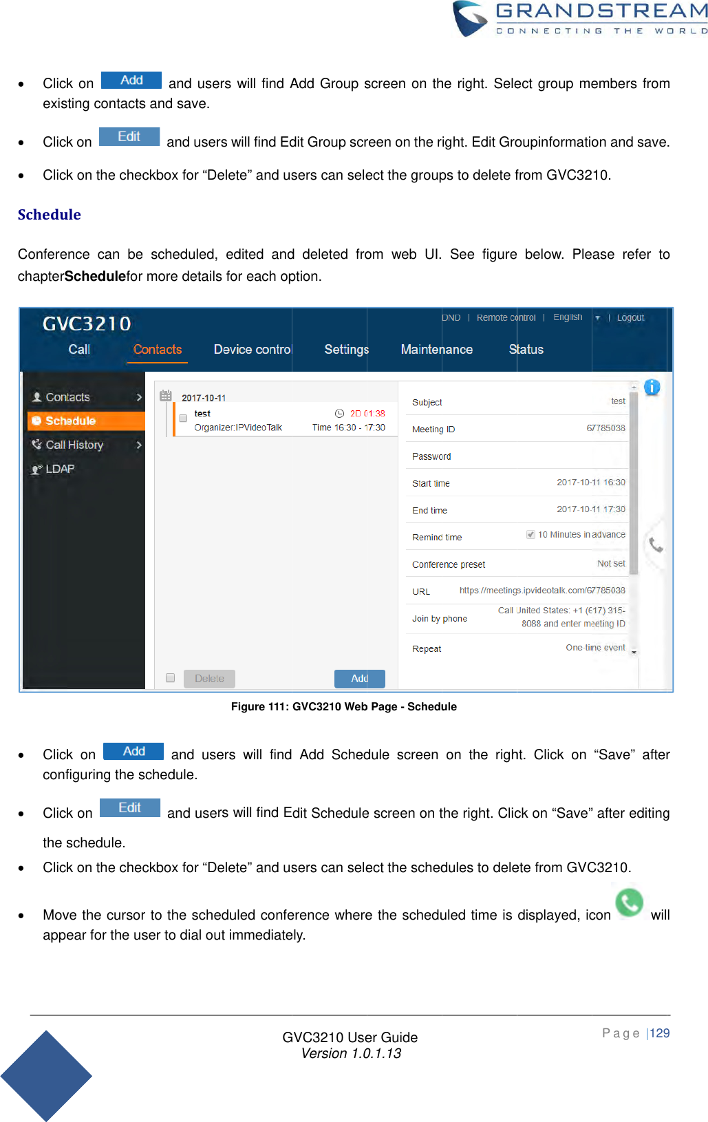 Page 129 of Grandstream Networks GVC3210RMT Bluetooth Remote Control User Manual   NEW 1213