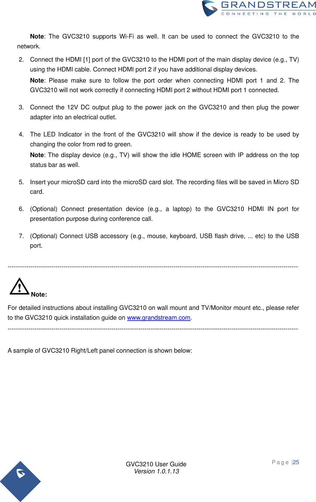 Page 25 of Grandstream Networks GVC3210RMT Bluetooth Remote Control User Manual   NEW 1213