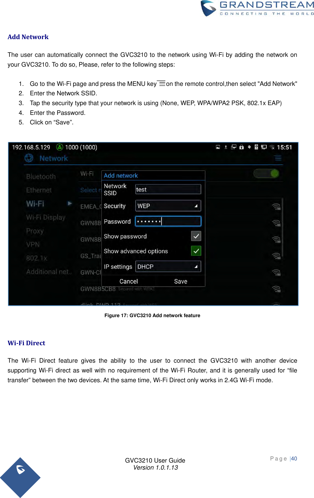 Page 40 of Grandstream Networks GVC3210RMT Bluetooth Remote Control User Manual   NEW 1213