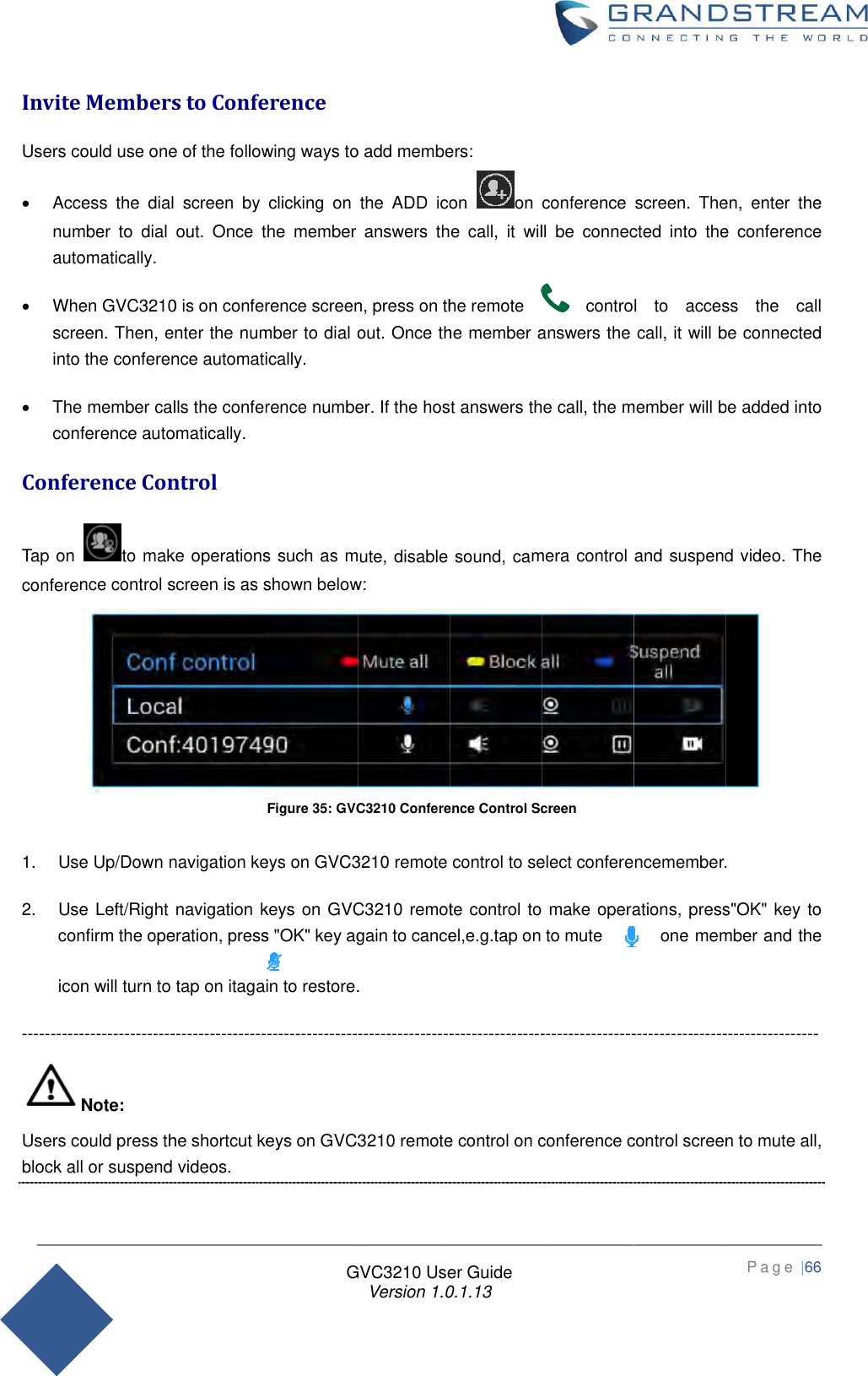 Page 66 of Grandstream Networks GVC3210RMT Bluetooth Remote Control User Manual   NEW 1213