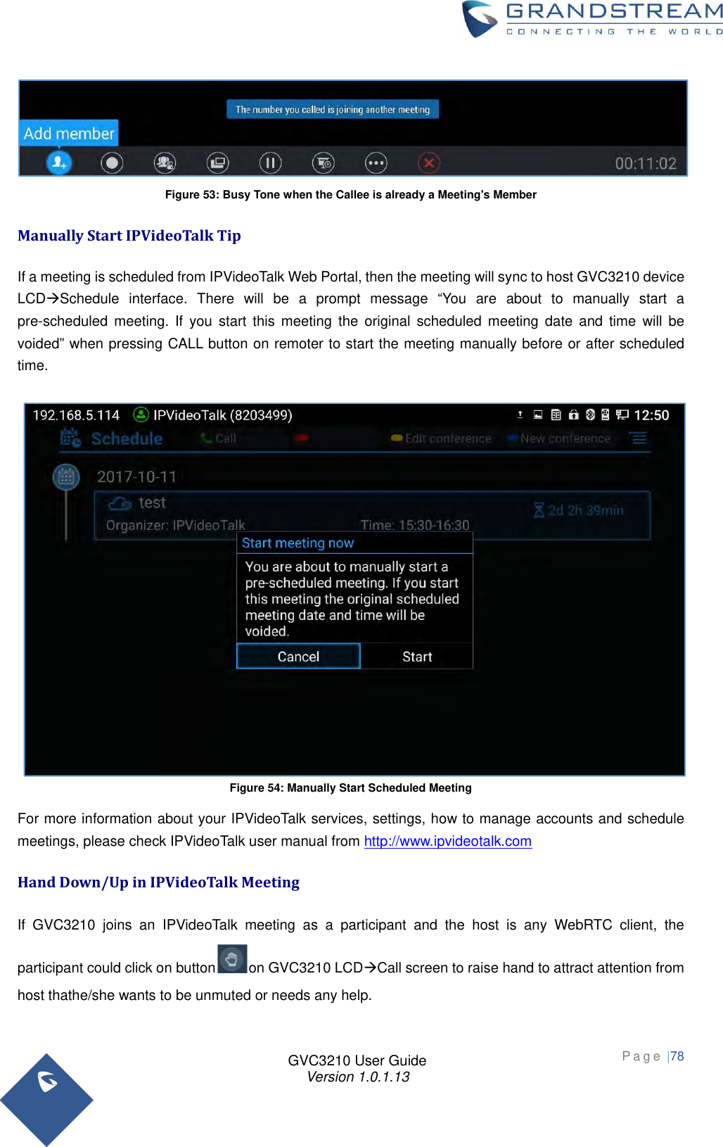 Page 78 of Grandstream Networks GVC3210RMT Bluetooth Remote Control User Manual   NEW 1213