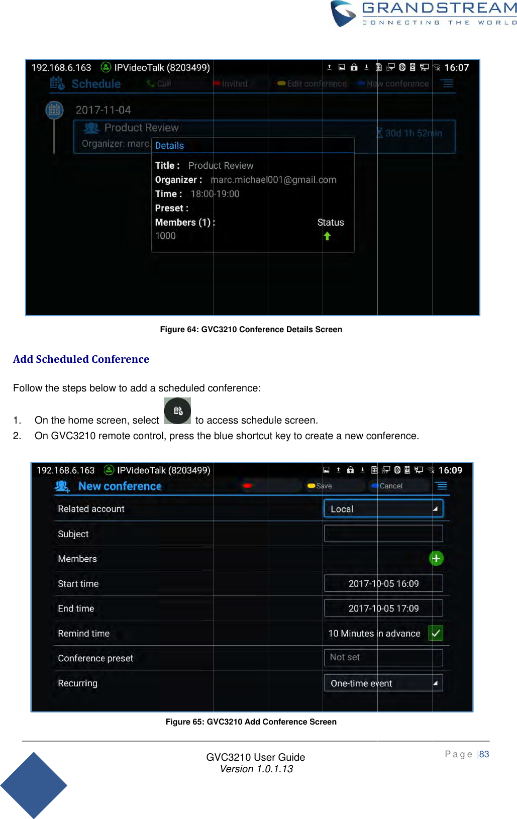 Page 83 of Grandstream Networks GVC3210RMT Bluetooth Remote Control User Manual   NEW 1213