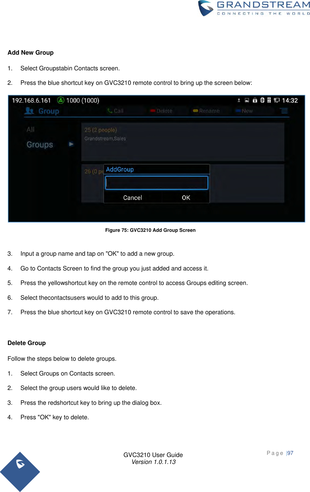 Page 97 of Grandstream Networks GVC3210RMT Bluetooth Remote Control User Manual   NEW 1213