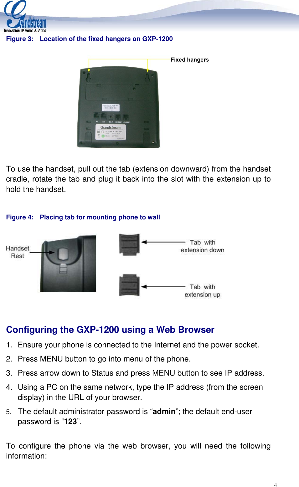 Page 4 of 6 - Grandstream-Networks Grandstream-Networks-Grandstream-Gxp-1200-Users-Manual GXP1200QuickInstallGuide