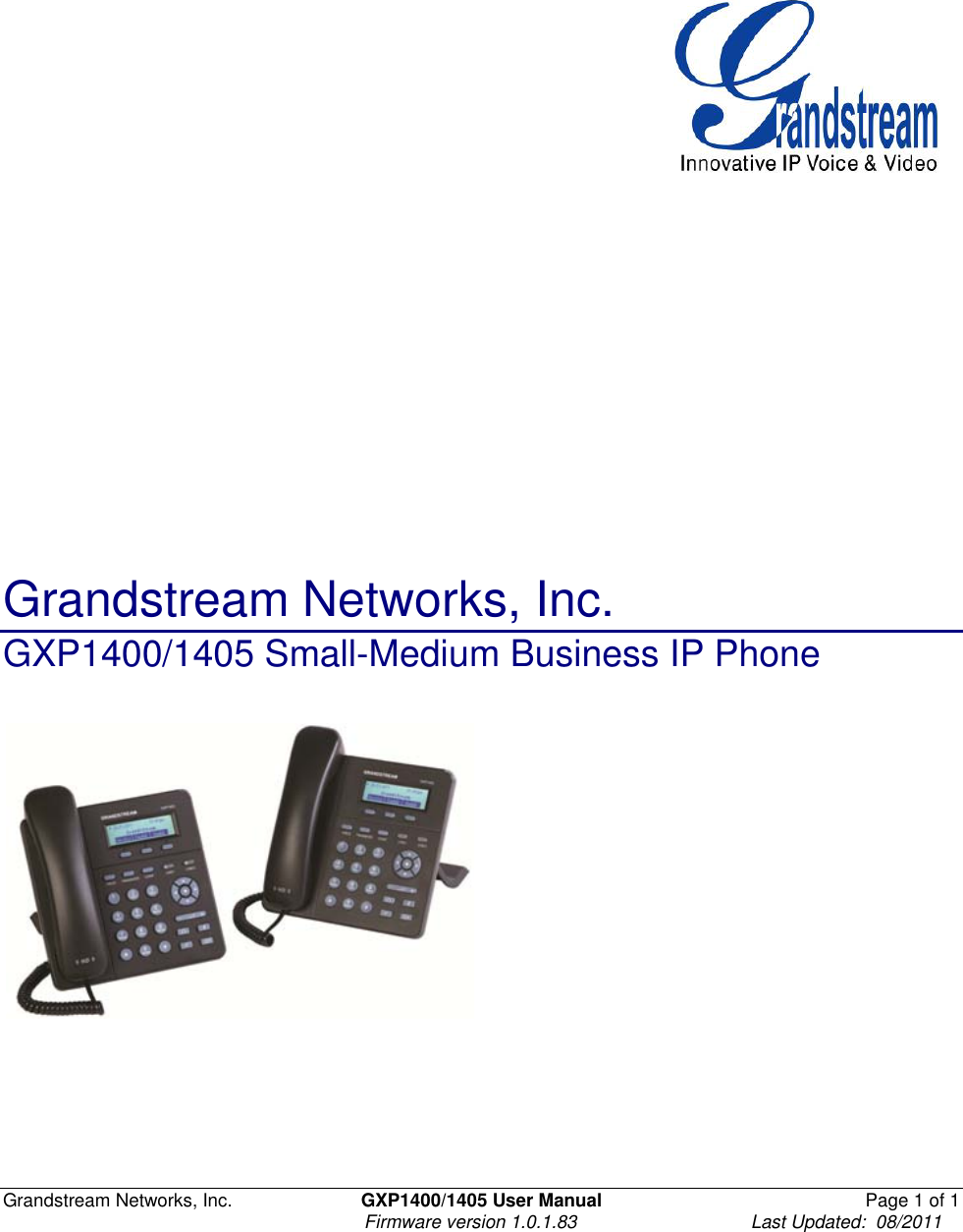 Grandstream Networks Gxp1400 Users Manual GXP User