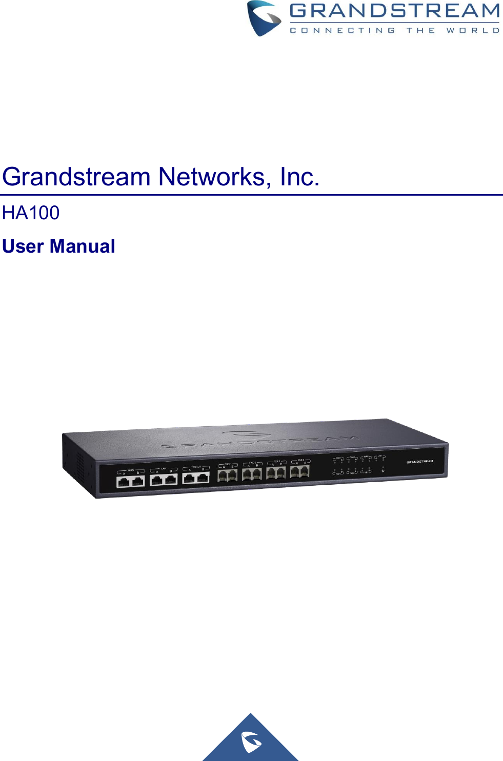          Grandstream Networks, Inc. HA100 User Manual   