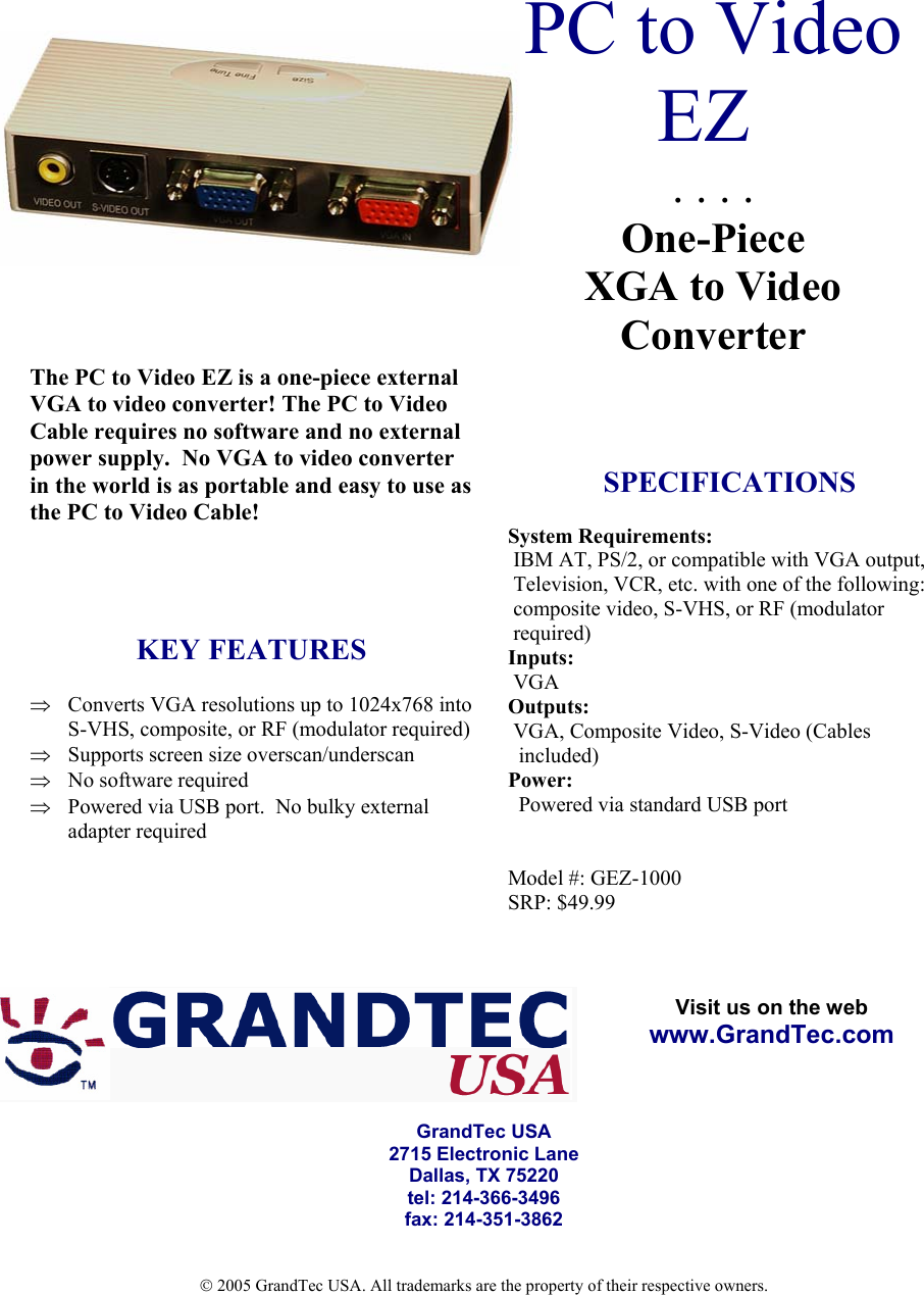 Page 1 of 1 - Grandtec Grandtec-Gez-1000-Users-Manual Gez-1000