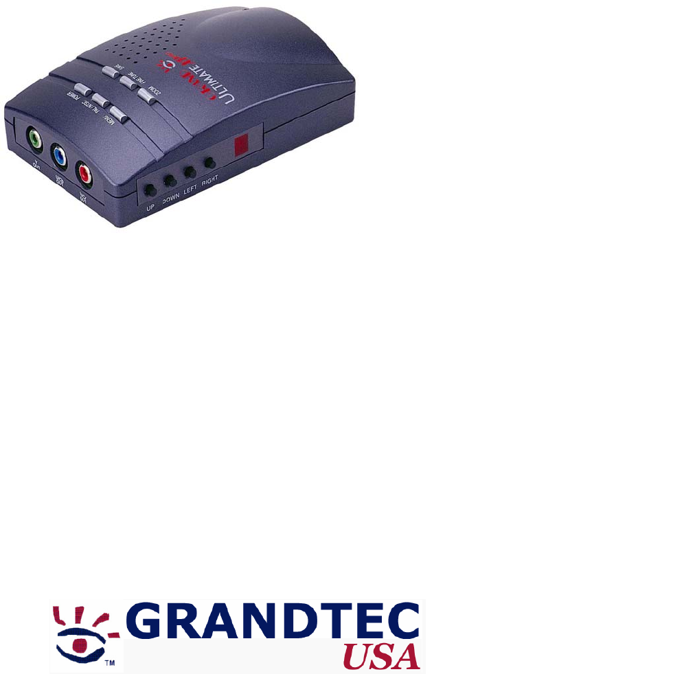 Grandtec Pc To Video Ponent Gxp 2000 Users Manual