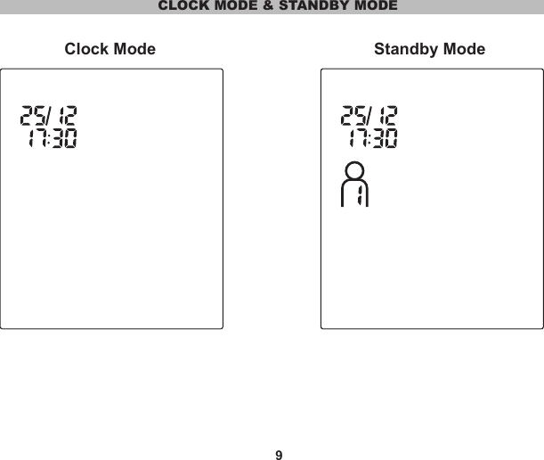 9CLOCK MODE &amp; STANDBY MODEClock Mode Standby Mode