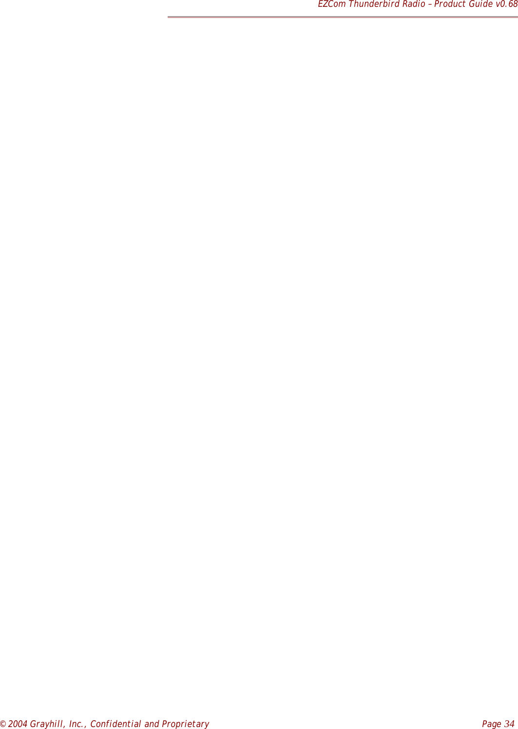 EZCom Thunderbird Radio – Product Guide v0.68© 2004 Grayhill, Inc., Confidential and Proprietary    Page 34