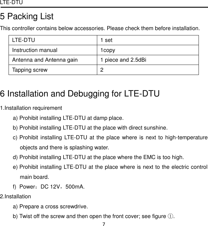 Page 11 of Gree Electric Appliances of Zhuhai IE6033CF2 LTE DTU User Manual Owner s Manual