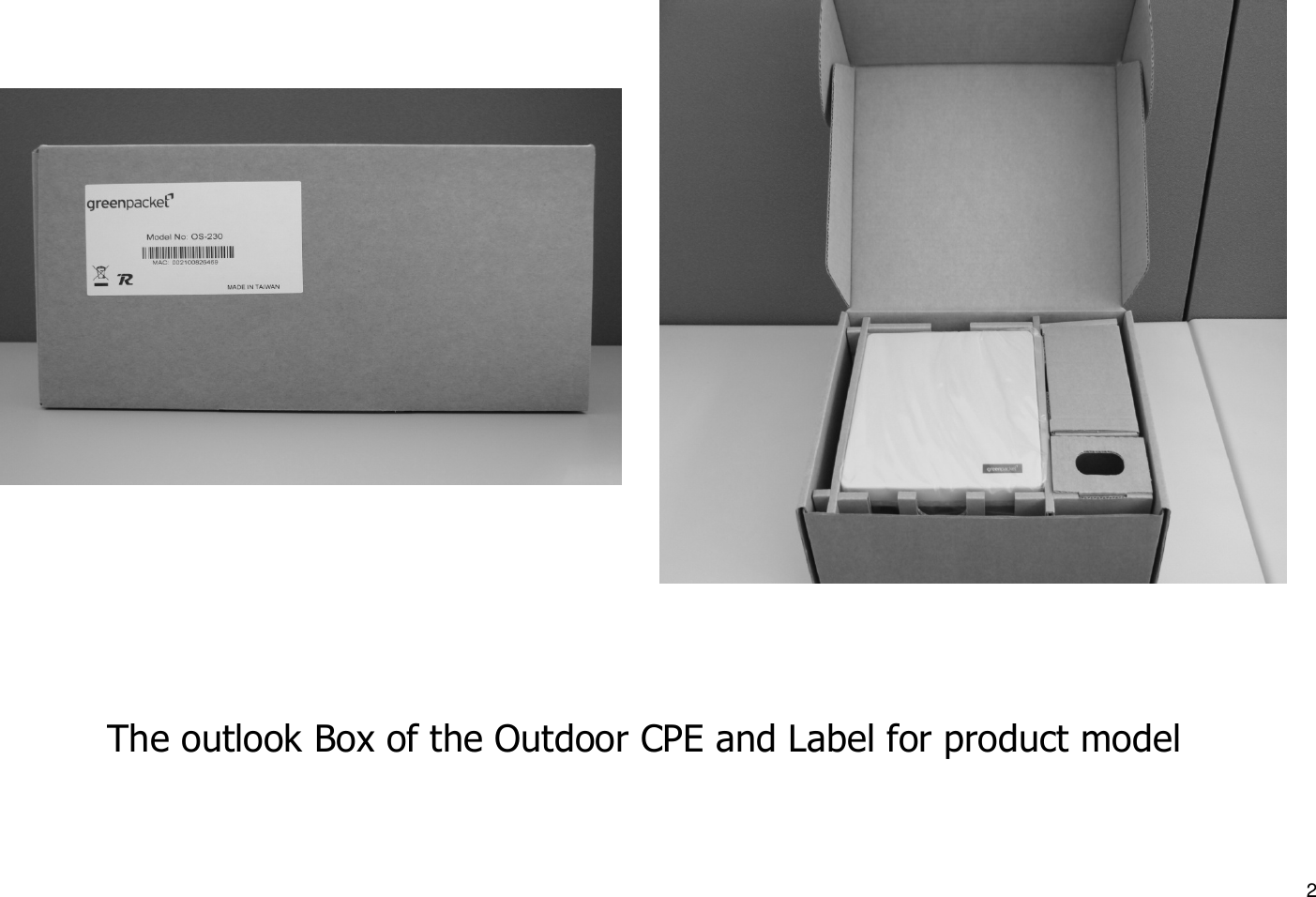 The outlook Box of the Outdoor CPE and Label for product model2