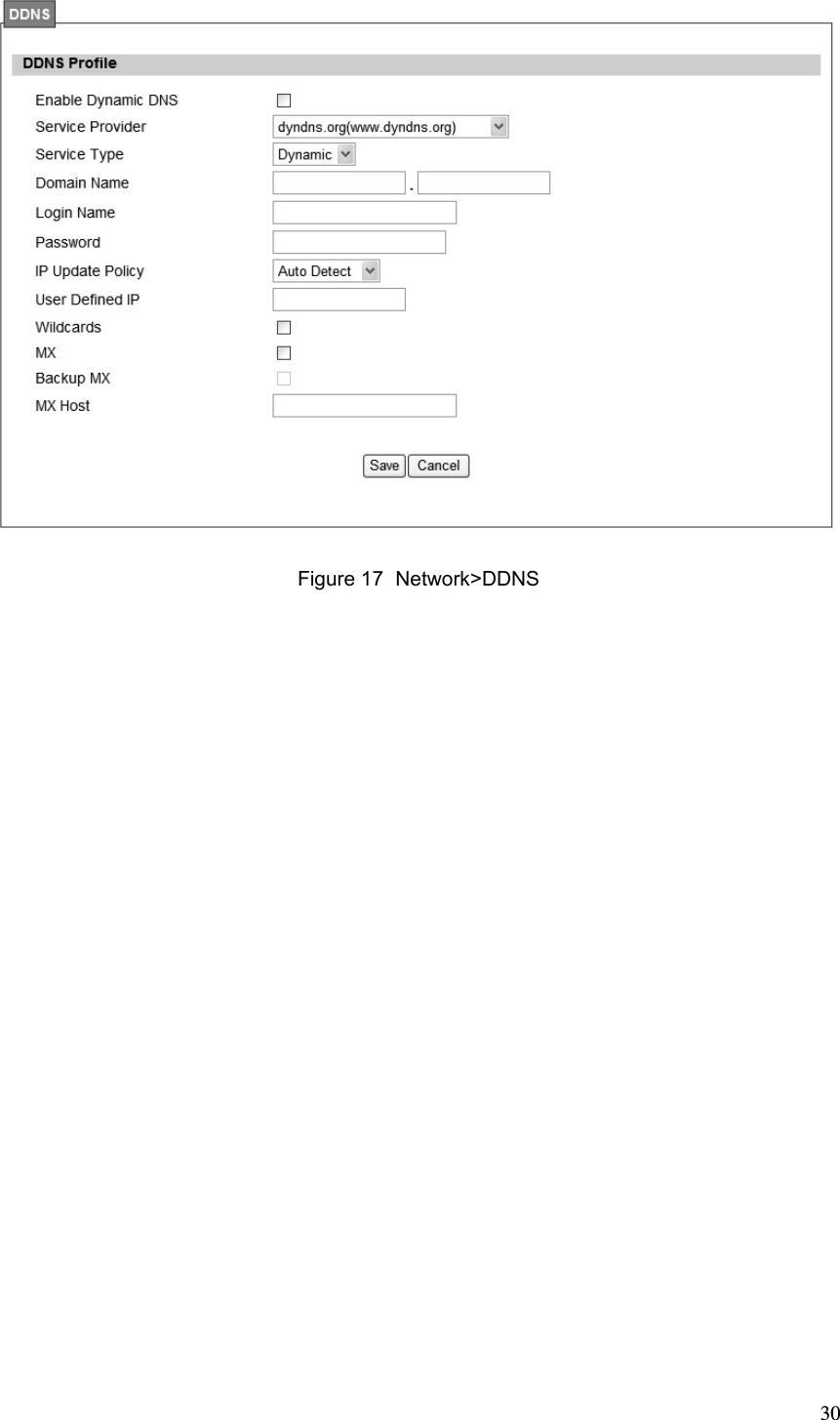  30 Figure 17  Network&gt;DDNS 