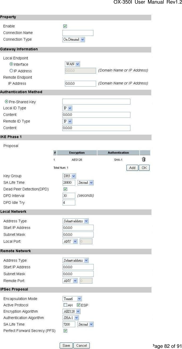 OX-350I  User  Manual  Rev1.2 Page 82 of 91  